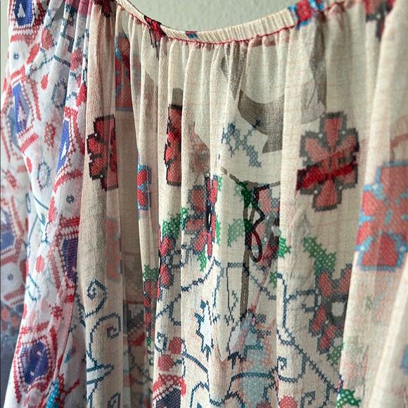 NWOT SINGLE Los Angeles 100% Silk Women's Bohemian Top - size 1X - Picture 10 of 11